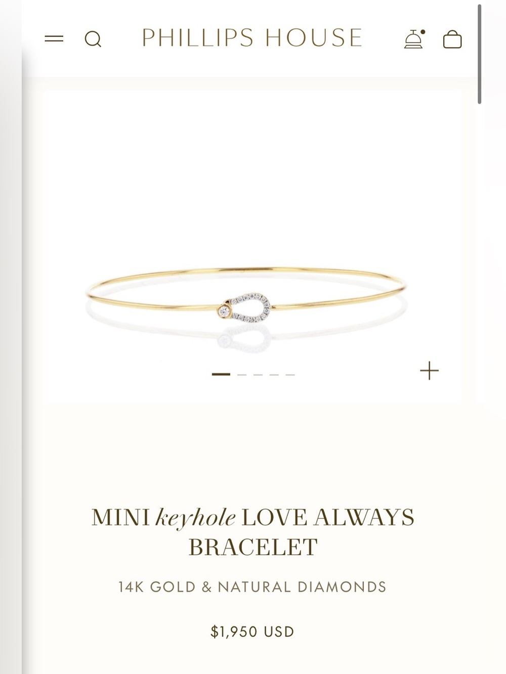Phillip’s House MINI keyhole LOVE ALWAYS BRACELET